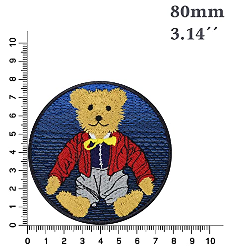 Image of Teddy Bear Sew on Patch - Colorful Toy Iron on Patches for Kids, Girls, Teddy Bear Lovers - Wildly Popular Cute Patches for Jackets, Jeans, Backpacks, Hats, Shirts - Red - 3.14X3.14 in