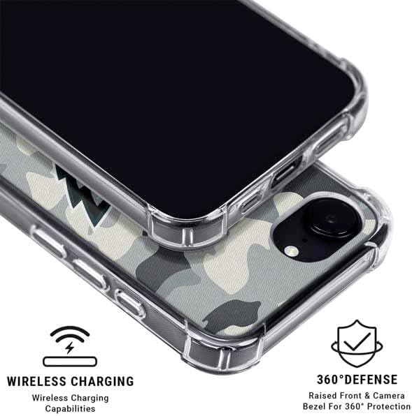 Skinit Clear Phone Case Compatible with iPhone 16e - Officially Licensed NFL Philadelphia Eagles Camo Design