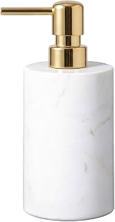 Marble Soap Dispenser, Hand Soap Dispenser for Bathroom Kitchen Countertop - Lotion and Liquid Soap Dispenser (1, White)