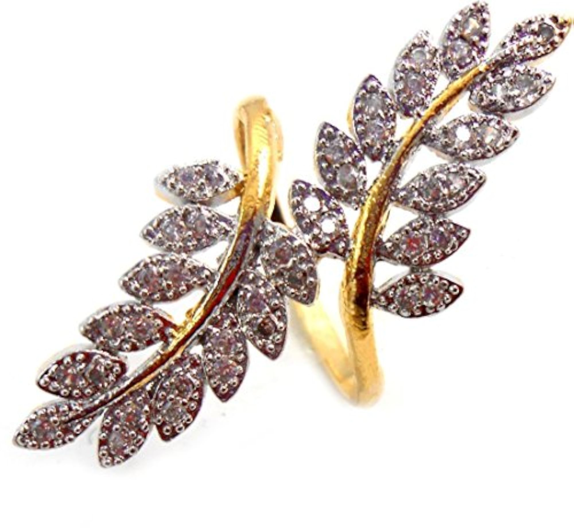 Gold Plated Adjustable American Diamond Ring for Women