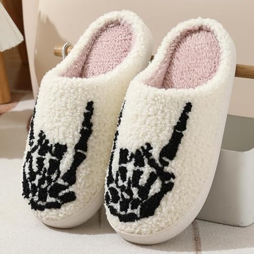 Halloween Slippers for Women Men Comfy Warm House Slippers Fluffy Plush Slip On Slipper Casual Embroidered Home Shoes Non-Slip Cozy Shoes Indoor Outdoor2