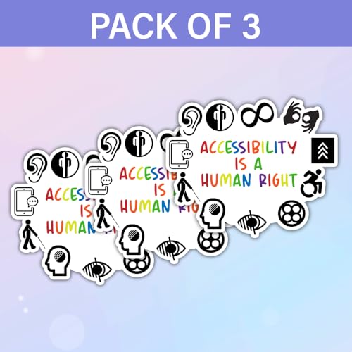 Image of SODAVA (Set of 3) Accessibility is A Human Right Sticker Mental Health Awareness Disability Stickers Disability History Stickers Ableism Stickers for Laptop Accessory Bumper Helmet, Sticker 3 inchx4 inch