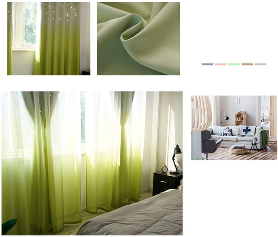 Cloth Gauze Double Korean Openwork Stars Curtain Shading Cloth Insulation Sunscreen Princess Bedroom Window Screen Perforated 1pcs-A W400xH270cm(W157xH106inch) (D W100xH270cm(W39xH106inch))