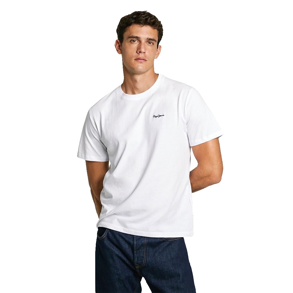 Pepe Jeans Men's White (White) Contrast Connor T-Shirt, M