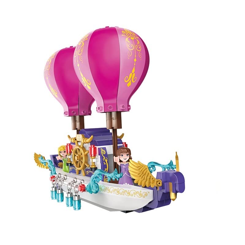 Image of PLUSPOINT Girl Toys for 6-12 Years Old, STEM Princess Castle Building Stacking Block Sets for Kid's Basic Skills Learning and Development Bricks Gifts for Toddlers ,Girls (Fairy Ship)