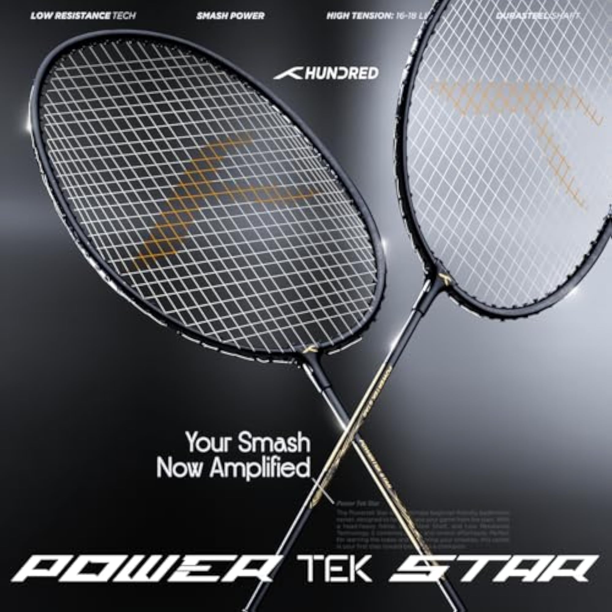 Powertek Star Badminton Racket Set with Full Cover