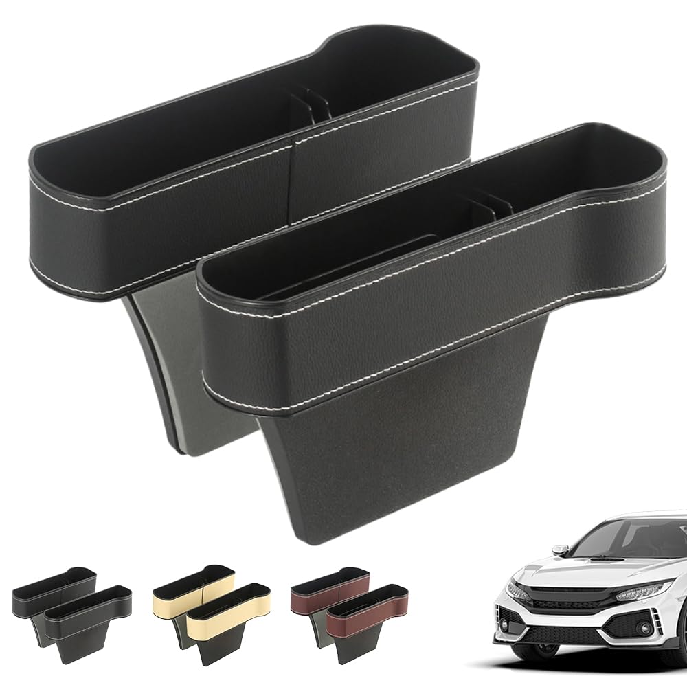 CHUOZI Car Seat Organizer, 2025 Multifunctional Gap Filler for Holding Phone, Sunglasses, Insert Organization Helps Reduce Distracted Driving (2 PCS Black)