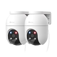 EZVIZ C8c 5MP 3K Kit da 2 Telecamere Wi-Fi Esterno, Telecamere Motorizzate 360°