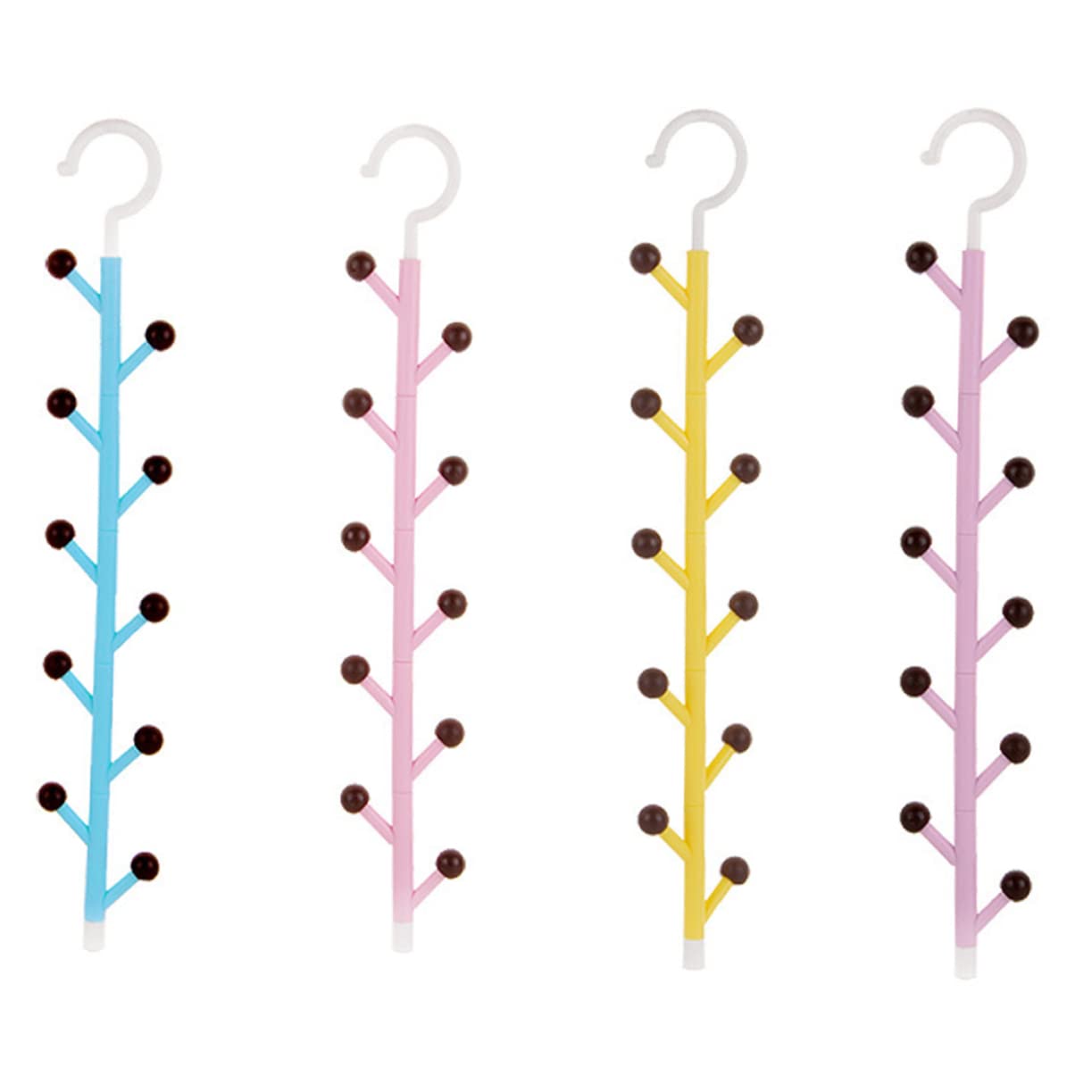 Zerodeko 3piezas Organizador De Corbatas y Bufandas Ganchos Rotativos para Armarios Soporte Multifuncional para Cinturones y Sombreros Púrpura