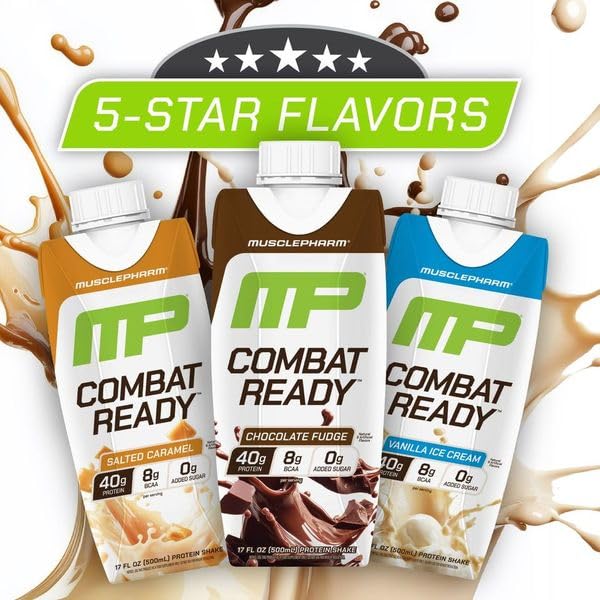 Batido de proteína de MusclePharm, sabor vainilla, 40 g, pack de 12 miniatura 6