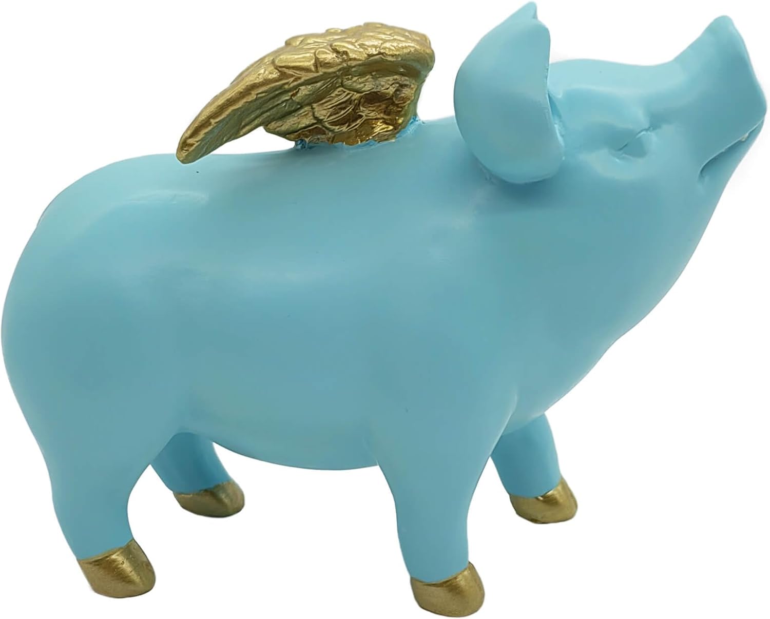 ELFWILL Gift Resin Flying Pig Statue Pig Sculpture with