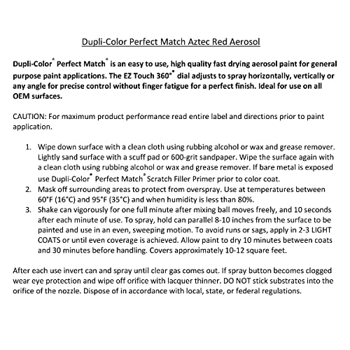 Image of Dupli-Color EBNS05687 Perfect Match Automotive Spray Paint a€ inch Aztec Red, AG2 a€ inch 8 oz. Aerosol Can