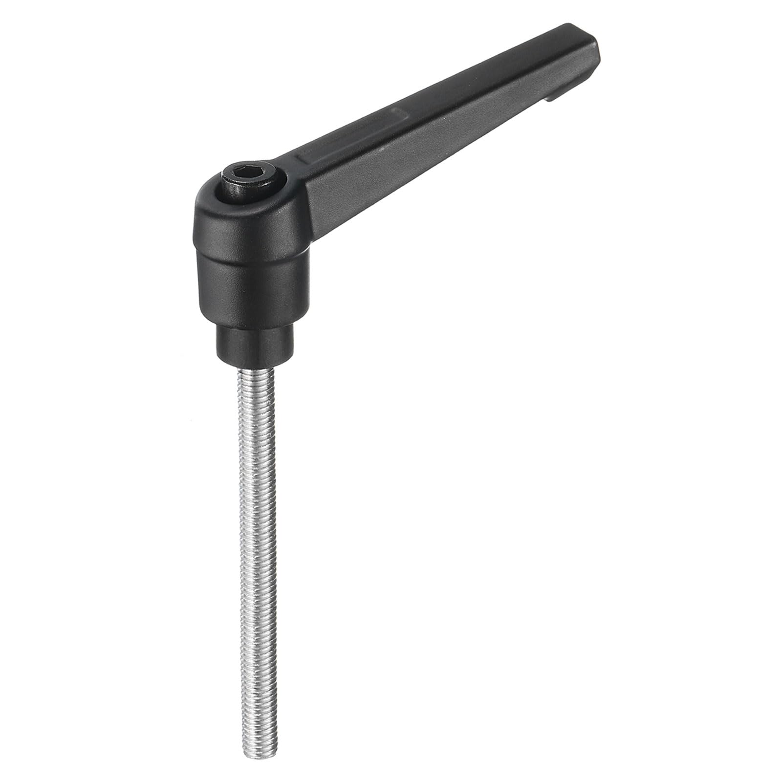 uxcell Adjustable Clamping Lever Handle M5 x 55mm Metric 304 Stainless Steel Male Threaded Stud Hand Knobs Push Button Ratchet Rotating Screw Handles Bolts with Locking Lever Black