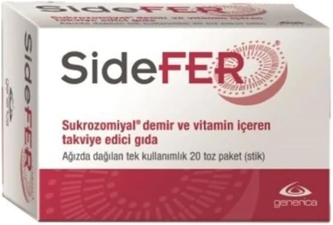 Sidefer Sukrozomiyal Demir ve Vitamin  eren Takviye Edici G da, 20 Toz Paket