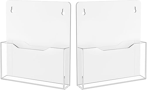 Carmanon Archivador magnético acrílico, soporte de pared transparente para correo con potente magnetismo, organizador de revistas de pared colgante