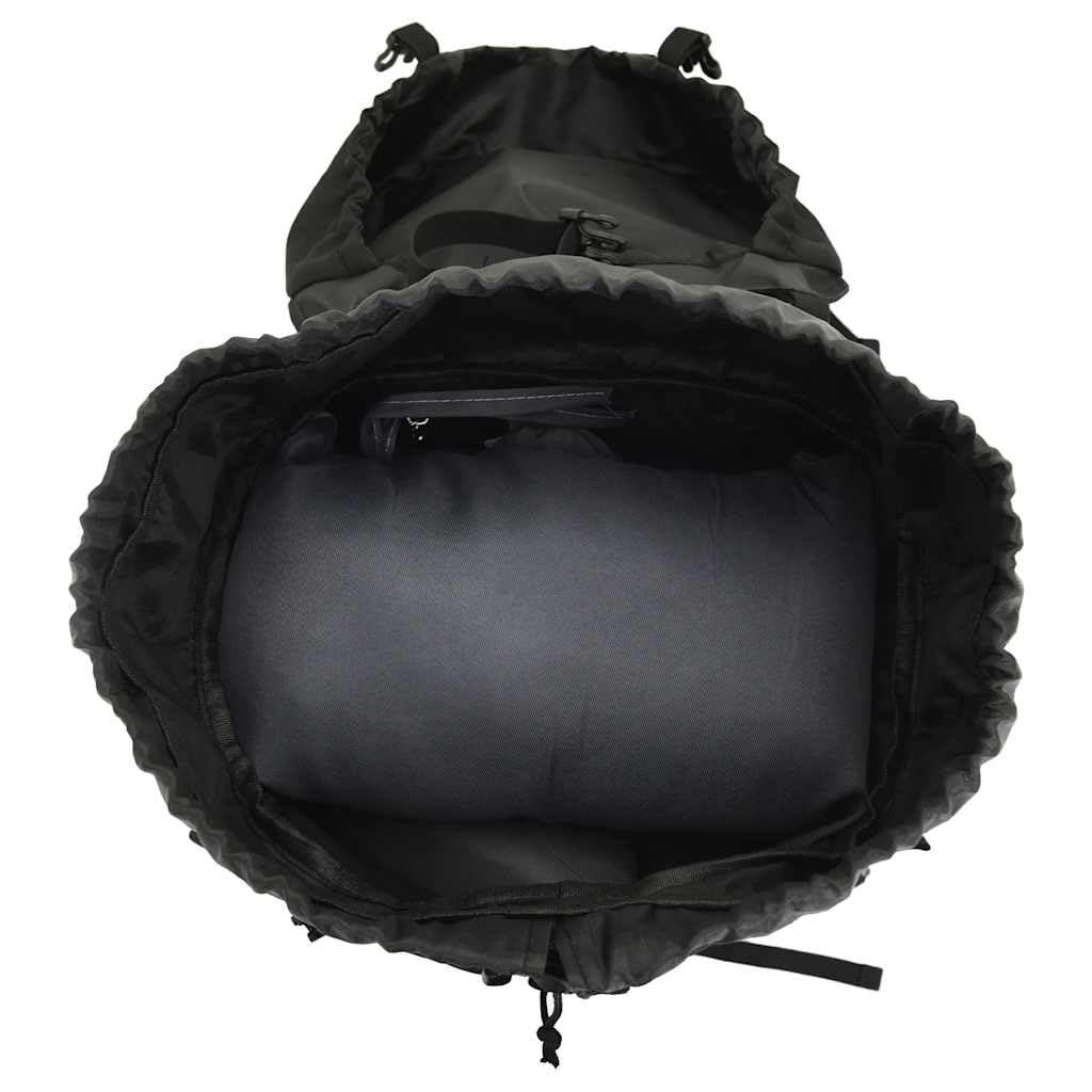 Zaino da Escursionismo Nero 80L Tessuto Oxford Impermeabile Versatile per Outdoor, Escursionismo, Campeggio, Trekking, con Scomparto per Portatile, Stabile, Durevole, Confortevole, Ideale per