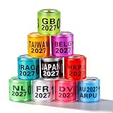 Lot de 100 anneaux de pigeon multicolores en aluminium - Pour identifier les oiseaux - En plastique - Avec 2022