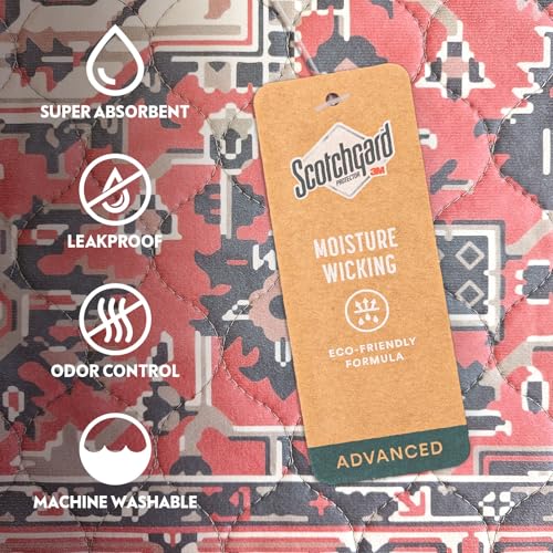 Paw Inspired Designer Print Dog Pads (2 Pack) | Premium Washable Pee Pads | Reusable Puppy Pads for Potty Training, Whelping, Waterproof Mat | Leakproof, Non-Slip Liner (Persian Style, 36" x 36" Size)