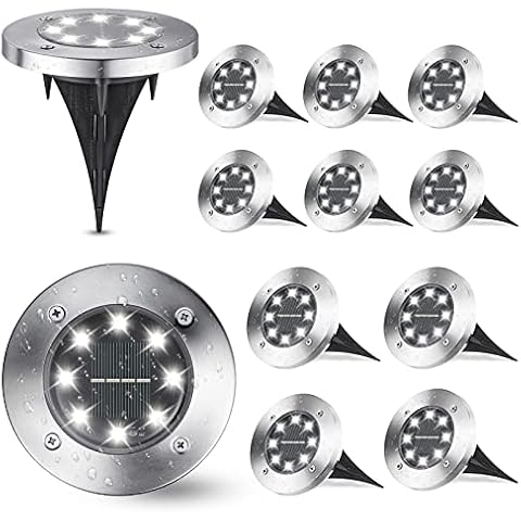 Joomer Lumière Solaire Extérieur, Lampe Solaire Au Sol Jardin Blanc Cover