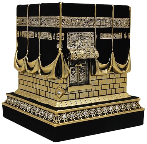 Home Table Decor Kaba Replica Model Showpiece Bookend Eid Gift (Small, Gold)