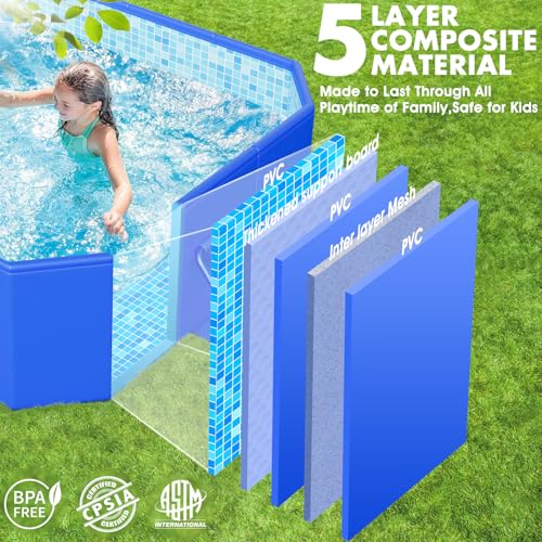 Image of StarOcean Large Foldable Pool,Non-Inflatable Swimming Pool Adult 118x73x20 | 2026 Kid,Adult Collapsible Pool Hard Plastic,Overthickened Extra Large Foldable Pool,Portable Folding Kid Pool for Backyard