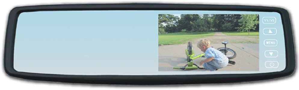 TD43R-GCPK GM/Ford/Chrysler/Toyota Black Rear View Mirror with 4.3" Display Monitor and TD-CAMBAR Backup Camera
