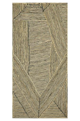 Braided Striped Runner Natural Jute Area Rug - Small 2'.6"