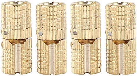 Wifehelper4Pcs Copper Brass Concealed Barrel Hinge Invisible Hidden Hinge 8mm 180° Opening Angle for DIY Jewelry Box Cabinet Gift Box