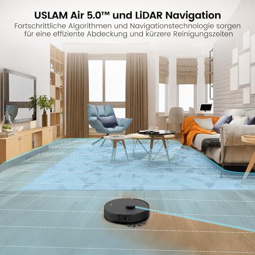 AIRROBO T20+ Saugroboter mit Wischfunktion, 3.5L Staubsauger Roboter mit Absaugstation, 180Min Laufzeit, LiDAR Navigation, Starke Saugkraft ideal für Teppich und Tierhaare, APP Steuerung – Bild 4