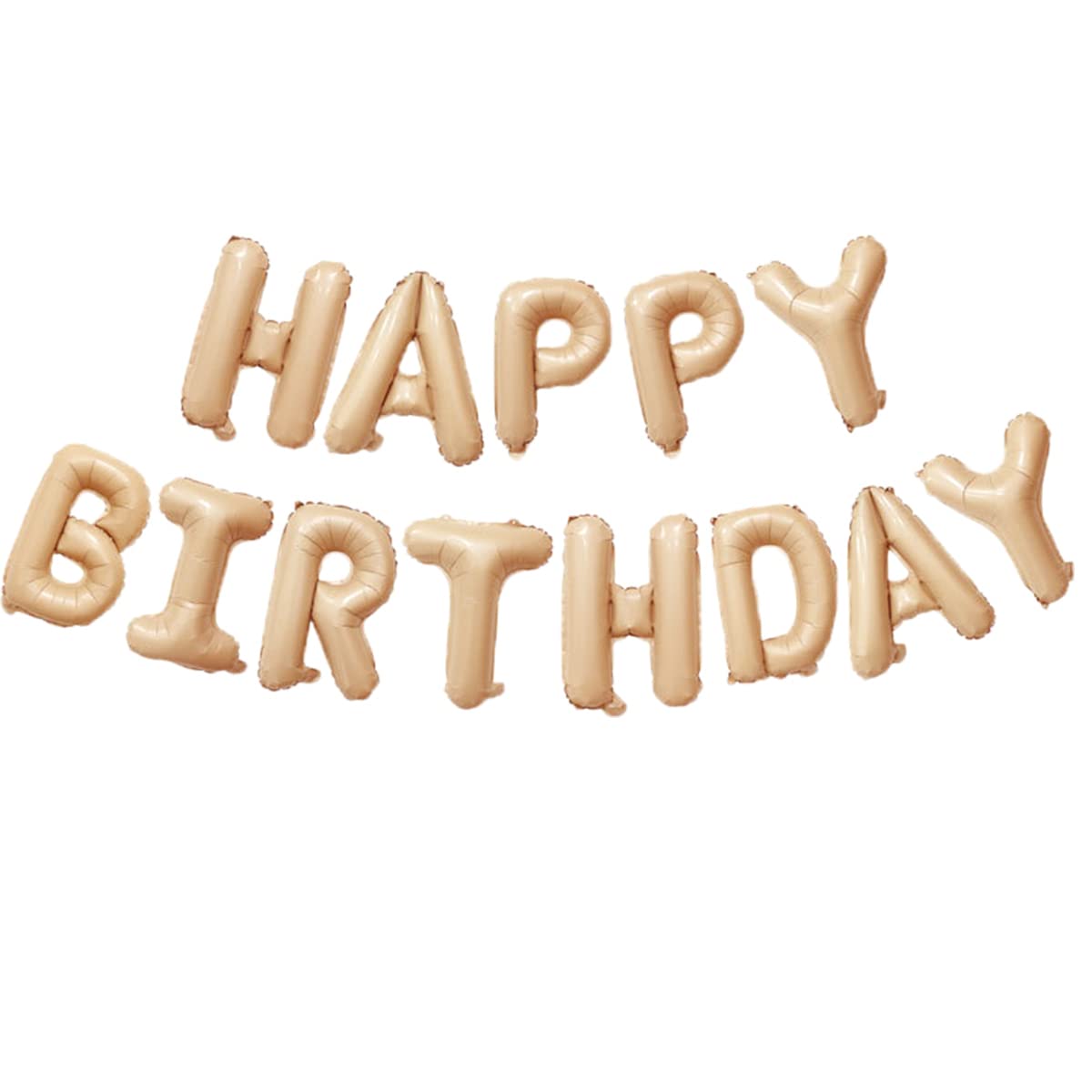 Happy Birthday Banner Nude Tan Wood Blush Women Boy Girl Men Neutral Color for Teddy Bear Birthday Decorations Boho Groovy Party Decorations 1st 2nd