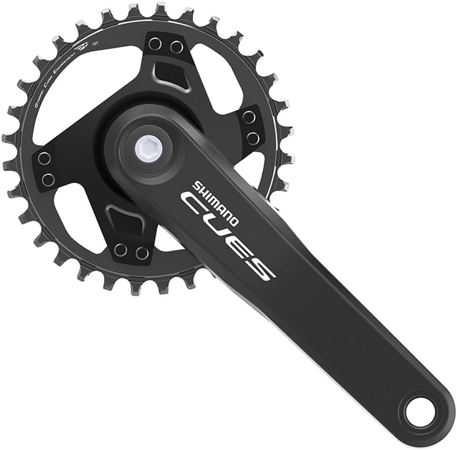 SHIMANO CUES FC-U4000-1 Crankset - 175mm, 9/10/11-Speed, 32t, Riveted, Square Taper JIS Spindle Interface, Black