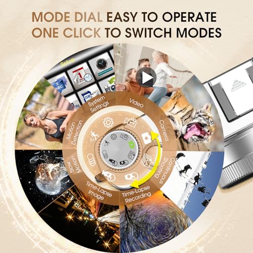 Upgraded 4K Digital Camera with SD Card Autofocus,48MP Point and Shoot Camera with Flash Viewfinder & Dial,Vlogging Camera Anti-Shake,16X Zoom Portable Travel Camera,2 Batteries (Black01) - Image 5