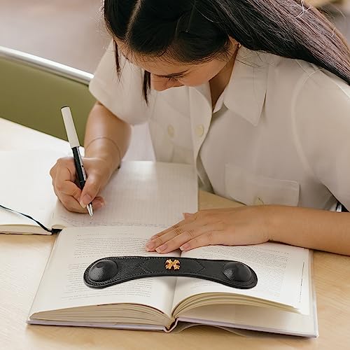 Image of Book Weight Holder Wooden Thumb Book Page Open Weighted Bookmark Corner Reading Accessories Gift for Writer Reader (BPH02-Black)