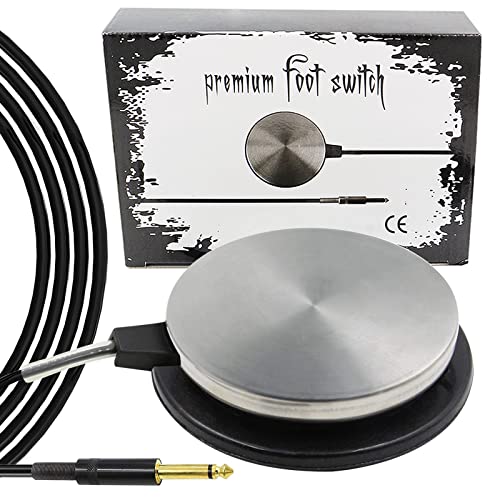 Pedal de tatuaje premium Anghie en acero inoxidable con cable flexible