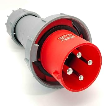 IEC60309 Waterproof CEE Industrial Plug 4Pin 125ACompatible with 100A 380V-415V 3P+E Copper Rod Flame Retardant IP67 Plug