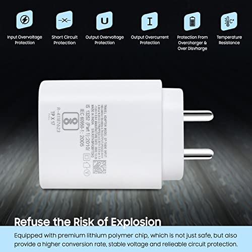 Image of 25w USB Type C Charger Adapter Compatible with Samsung F15 5G Cellular Phone Super Fast Charging Solution for USB C Other Galaxy Devices S | M | A | F Series All Mobile Phone Support 25 watt, White