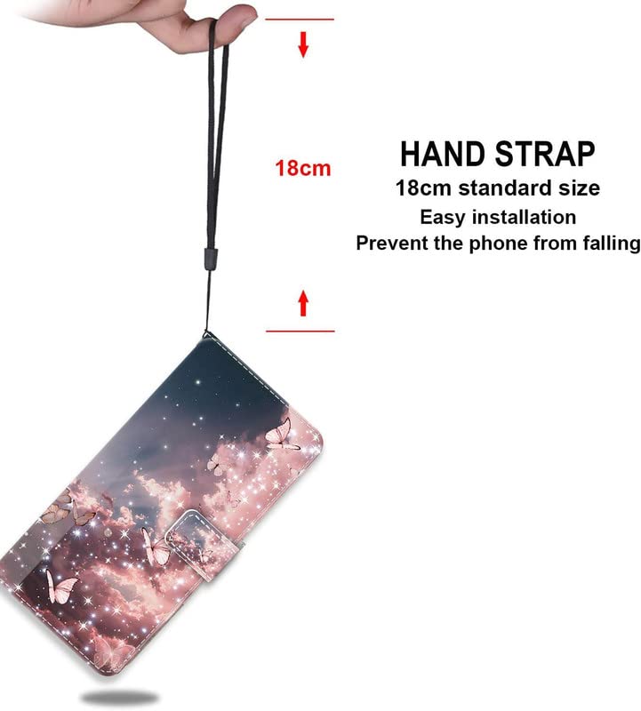 KARTXITAI Cover Portafoglio Per Alcatel 1 Con Volpe E Farfalla - Flip In PU Con Slot Carte E Cordino