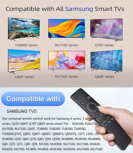 Remote For Samsung Smart Tv, Siawclub Universal Remote Replacement Control Of Hdtv 4K Uhd Qled Lcd Tvs, With Netflix Prime-Video Rakuten Tv Buttons #TOP2