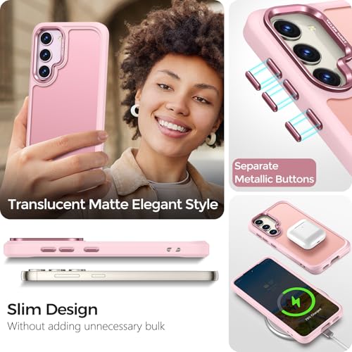 Image of Rayboen for Translucent Matte Samsung S23+ Plus Case, Pink