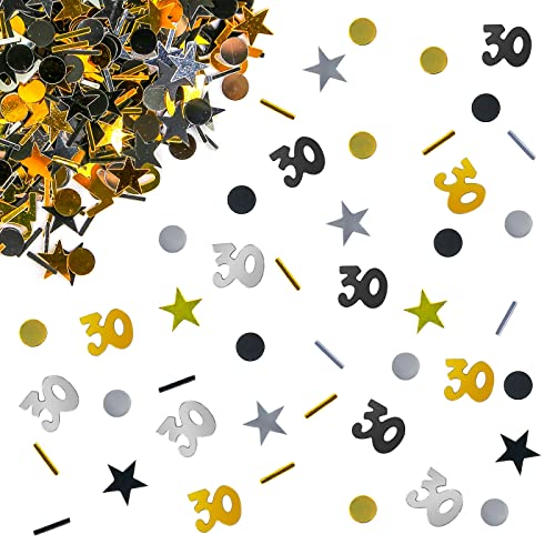 INNORU Coriandoli a forma di numero 30, glitterati dorati