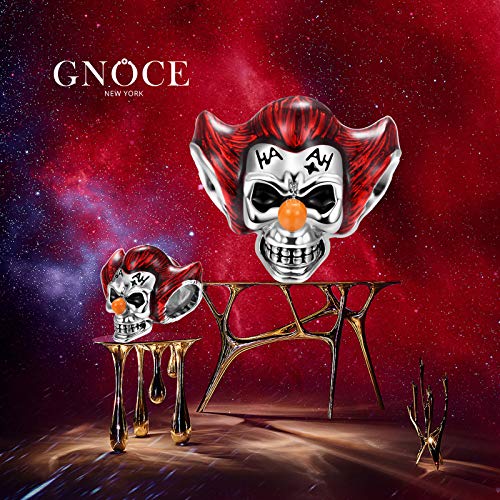 Image of GNOCE Skull Pendant Charm Silver Dangle Charms Bead fit Bracelet /Necklace Jewelry Gift for Women Men