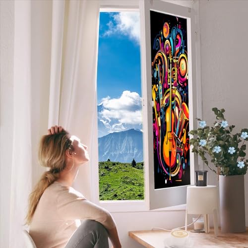 Vinilo decorativo para ventana con diseño musical 17.7x23.6 pulg miniatura 5
