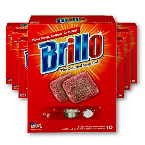 Brillo | Steel Wool Soap Pads | Long Lasting, Original Scent (Red) | 6 Pack (10ct)