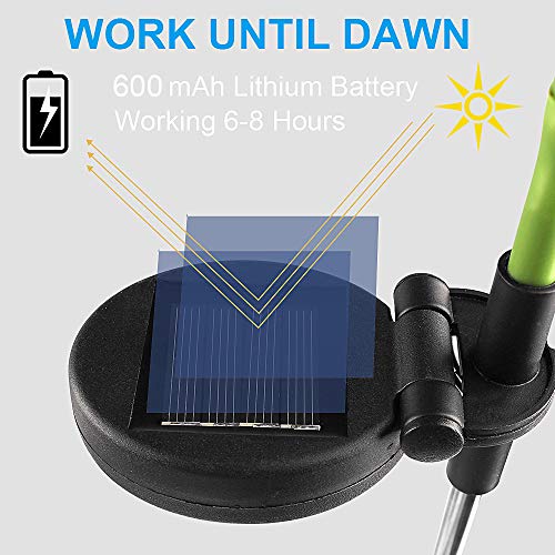 Solar Garden Stake Lights Outdoor,2 Pack Solar Powered Lights with 8 Lily Flower, Multi-Color Changing LED Solar Landscape Lighting Light For Decorating The Path, Yard, Lawn,Patio (White and Purple)