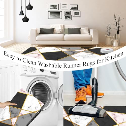 Alfombra de cocina de vinilo lavable de 40 x 250 cm para pasillo interior y hogar 5