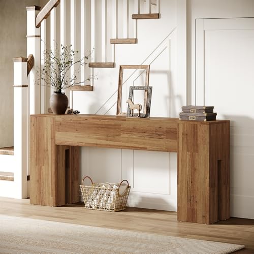 Image of Tribesigns 71-Inch Long Console Table for Entryway, Farmhouse Sofa Console Behind Couch, Entry Table for Hallway, Foyer, Living Room, Rustic Wood