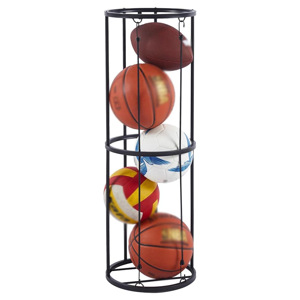 Cadre en métal vertical TFixol robuste pour le rangement de basket-ball et volley-ball de garage