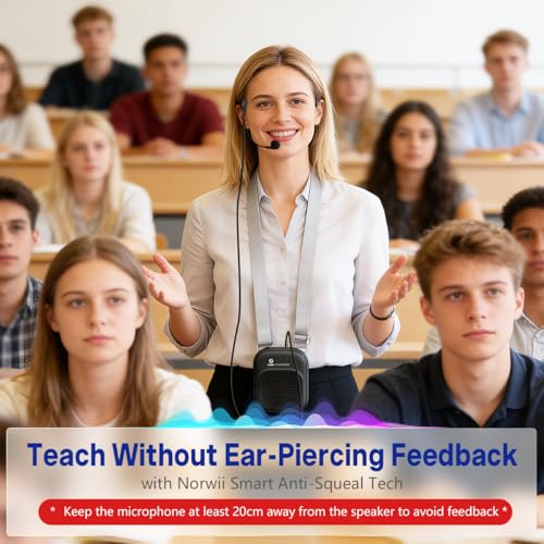 Image of ZORBES Voice Amplifier for Teachers, 5W 1500mAh Portable USB Rechargeable Voice Amplifier with Wired Neckband Microphone, Cordless Mini Speaker for Teaching, Tour Guide, Singing, Coaches, Training