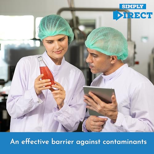 50 x Simply Direct Grün Einweg Haarnetz/Mob Kappen die in einem wiederverschließbaren Beutel geliefert werden