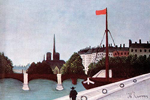 1art1 Henri Rousseau Posters XXL Vue De l'Ile Saint-Louis Depuis Le Quai Henri IV, 1909 Affiche 120x80 cm